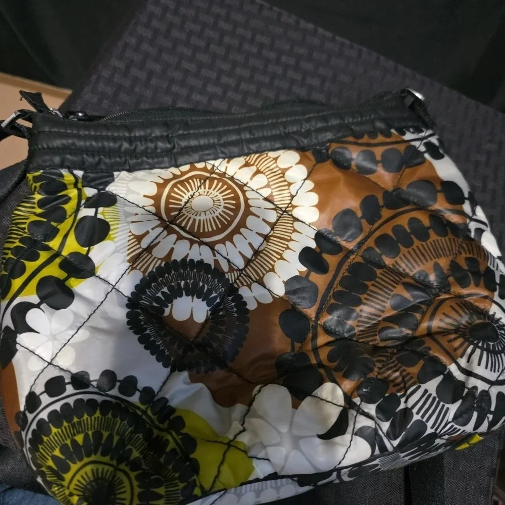 Vera Bradley Puffy Quilted Cocoa Moss Crossbody Handbag